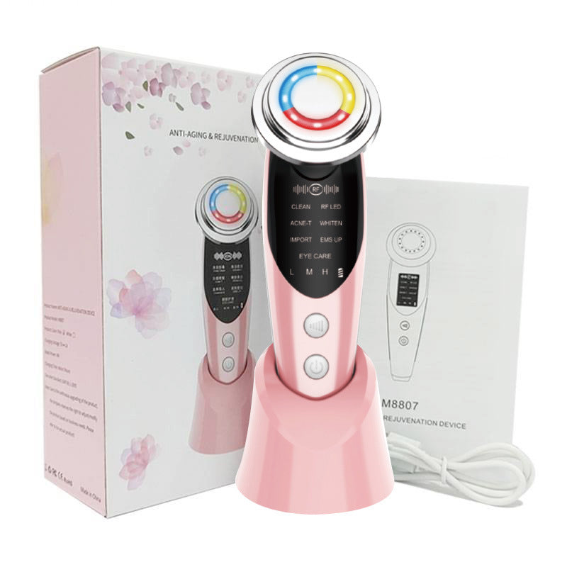 Dispositivo Facial 7-en-1 — Limpieza + Masaje + EMS + LED